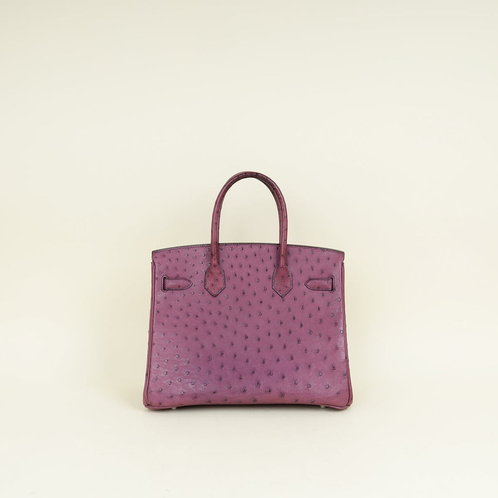 Hermes Violine Ostrich Retourne Birkin 30 Bag