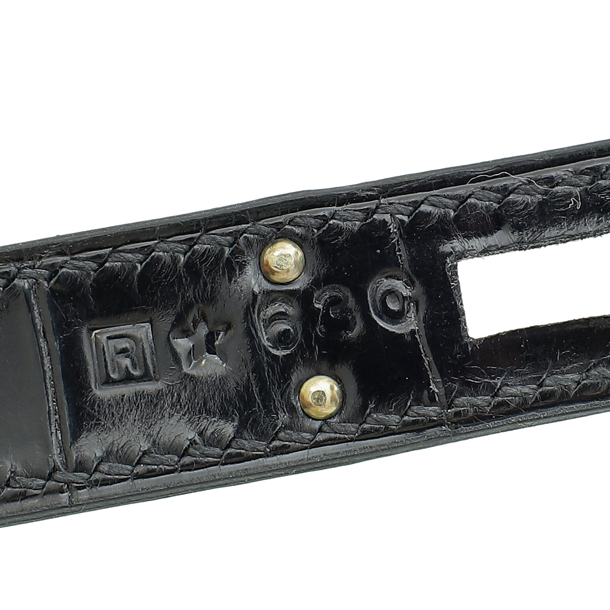 Hermes Noir Kelly Cut Shiny Crocodile Porosus Bag
