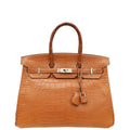 Hermes Fauve Matte Alligator Verso Birkin 35 Bag