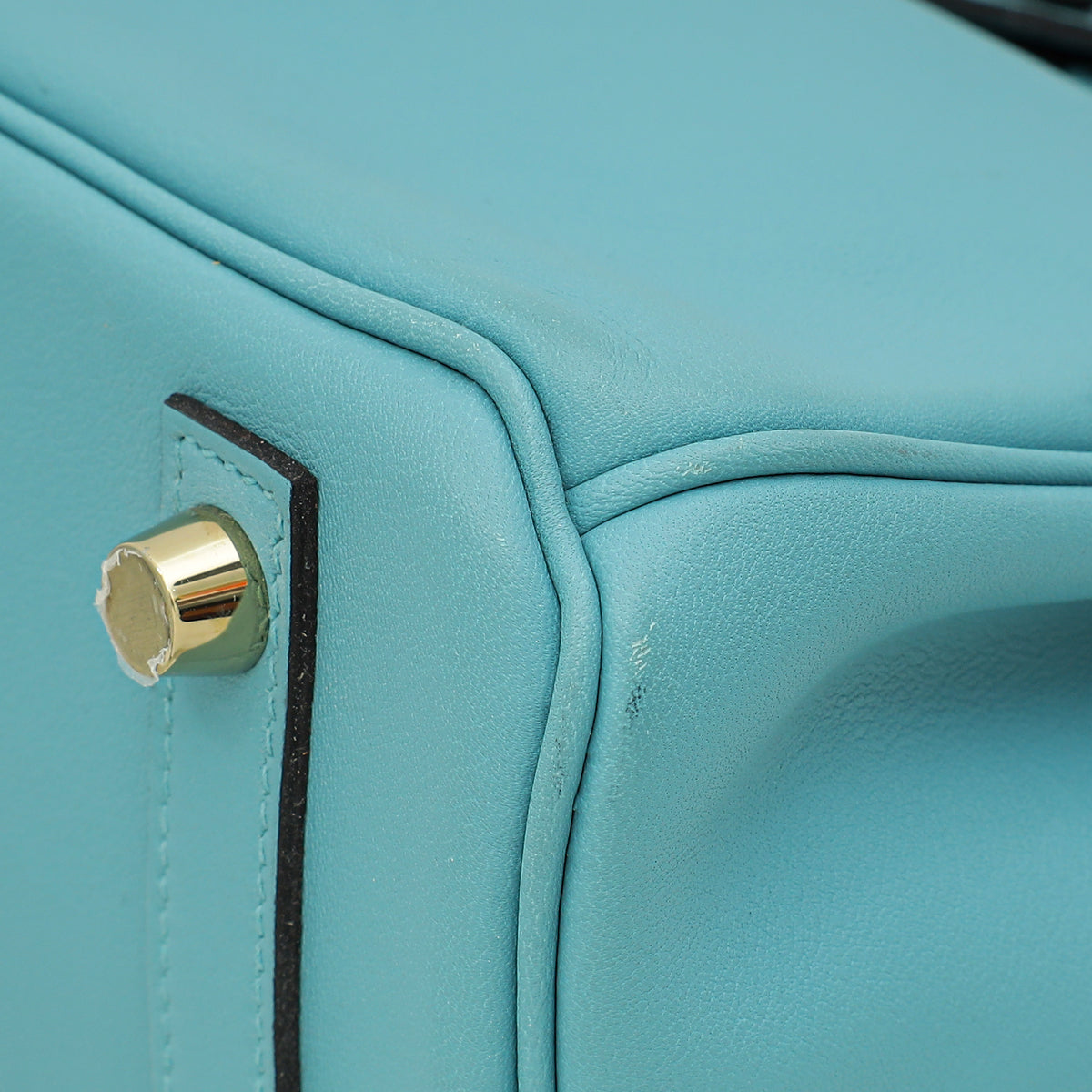 Hermes Bleu Atoll Retourne Birkin 25 Bag W/ Twillies