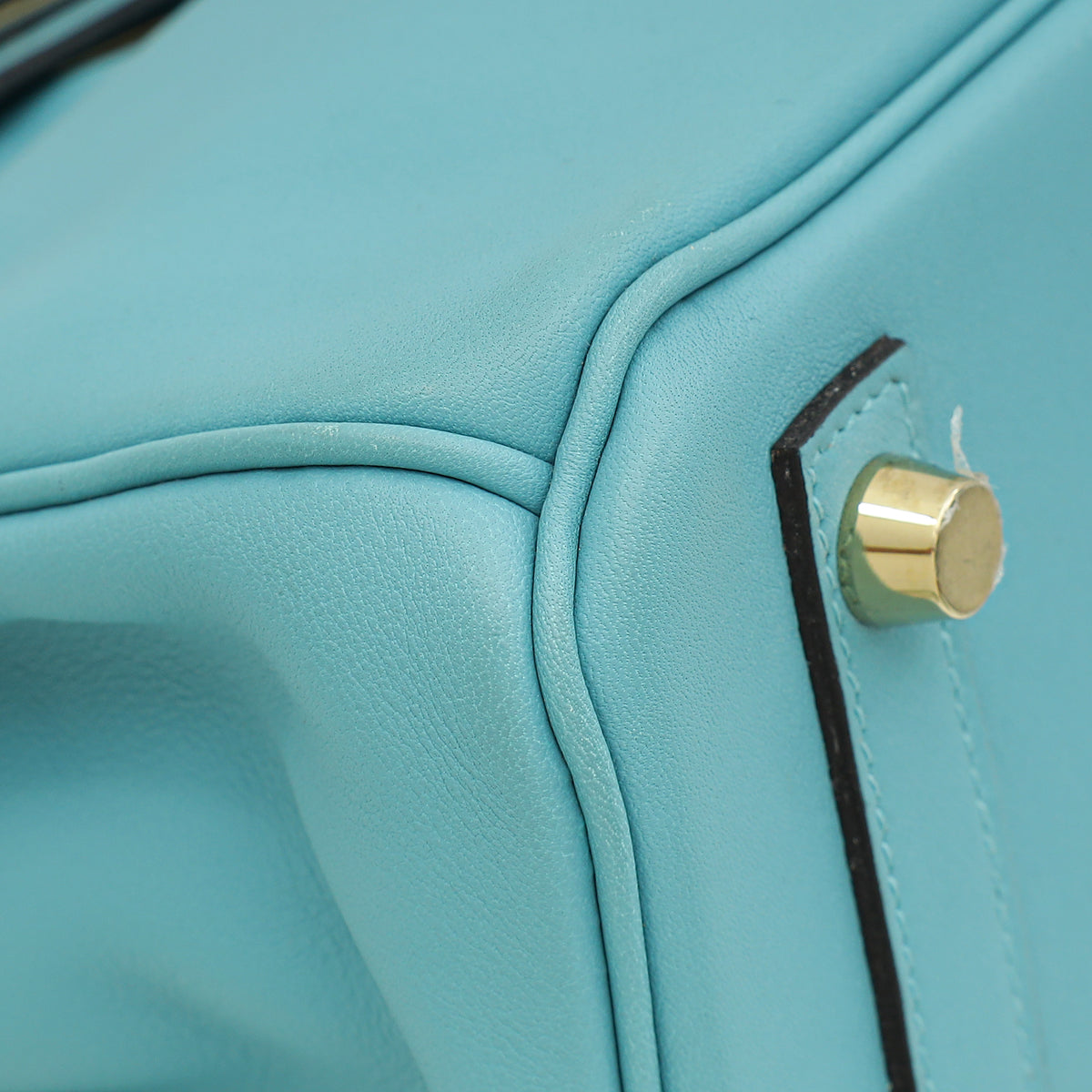 Hermes Bleu Atoll Retourne Birkin 25 Bag W/ Twillies