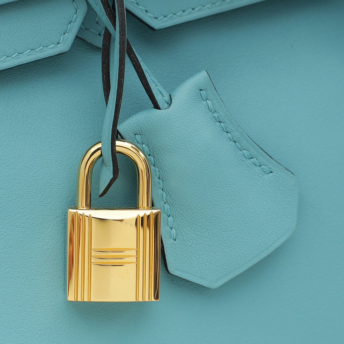 Hermes Bleu Atoll Retourne Birkin 25 Bag W/ Twillies