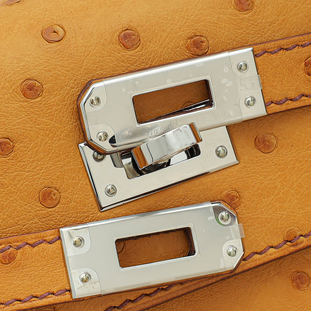Hermes Gold Ostrich Sellier Kelly 25 Bag