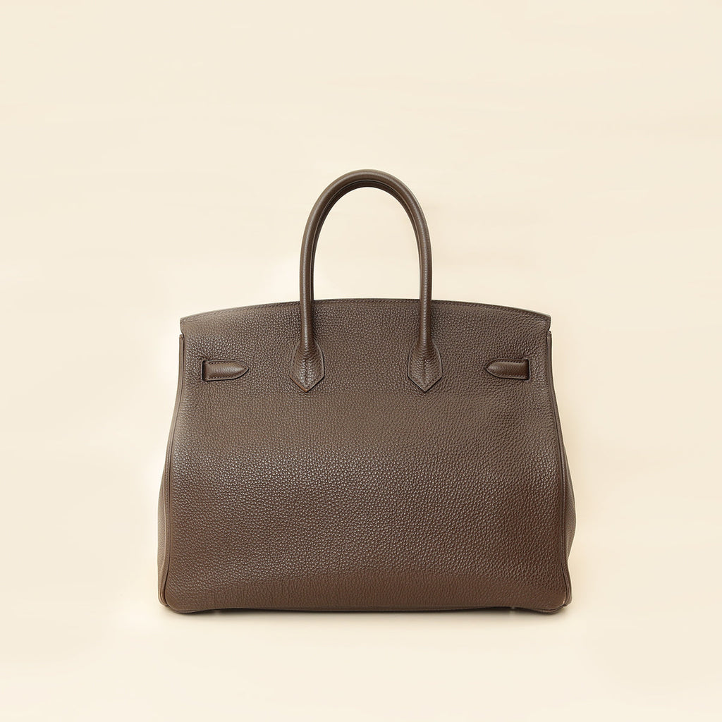 Hermes Chocolate Retourne Birkin 35 Bag