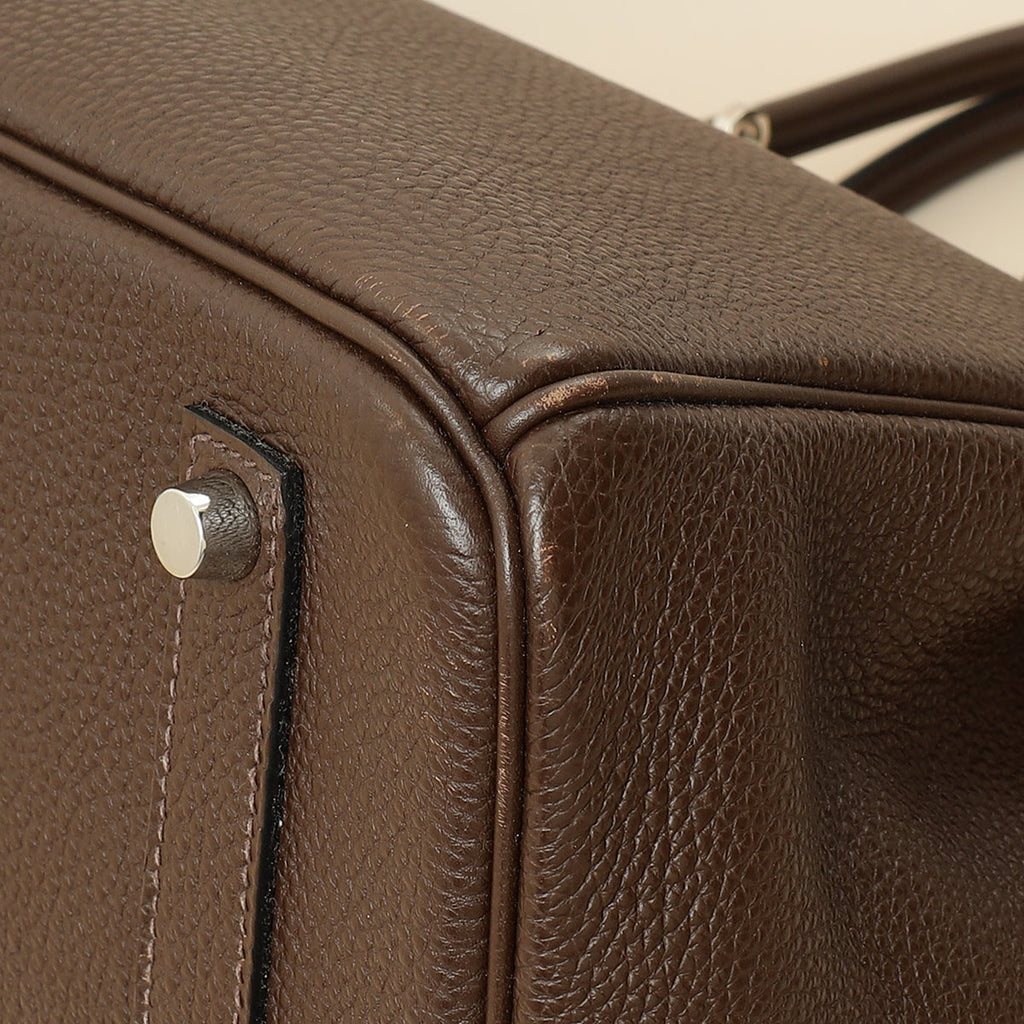 Hermes Chocolate Retourne Birkin 35 Bag