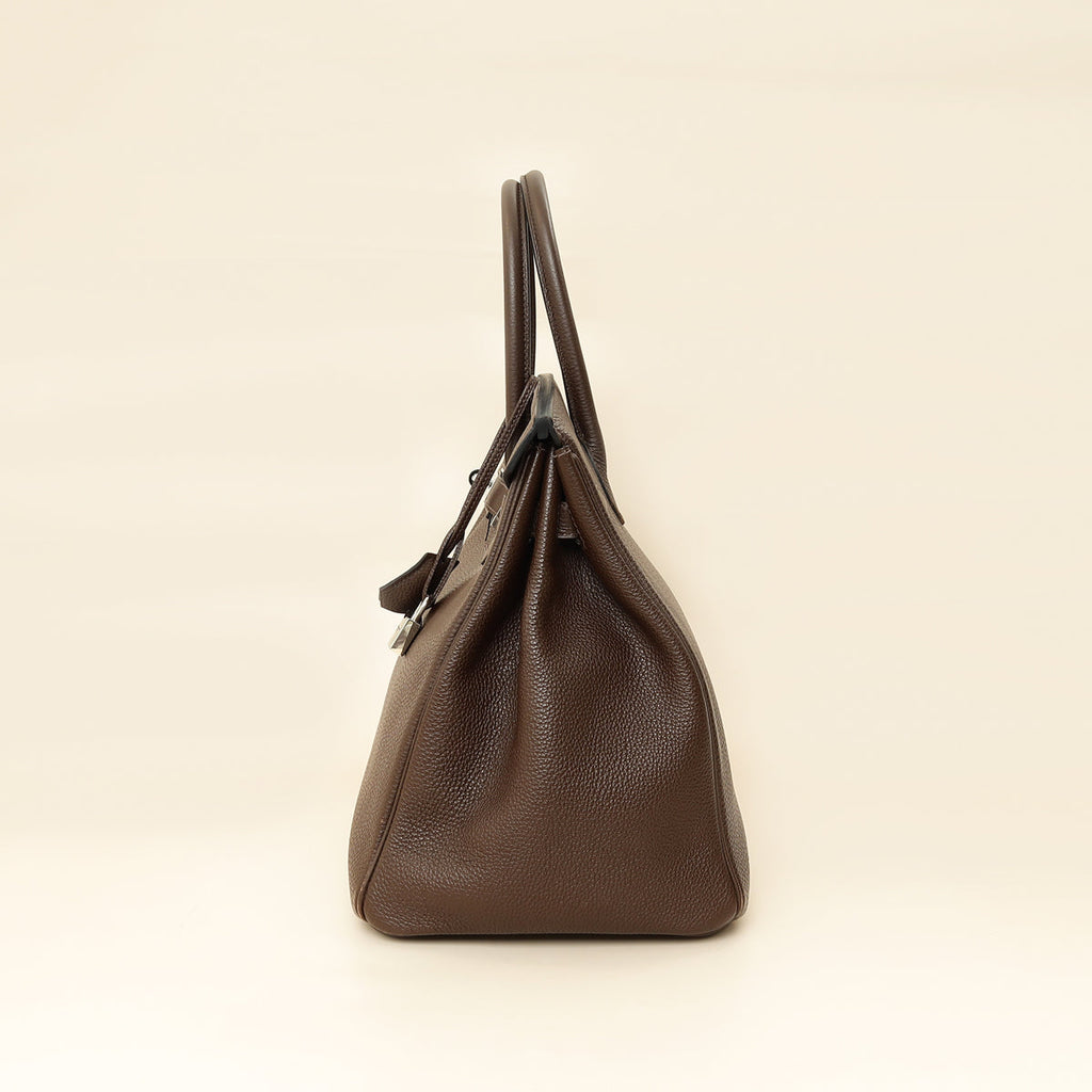 Hermes Chocolate Retourne Birkin 35 Bag