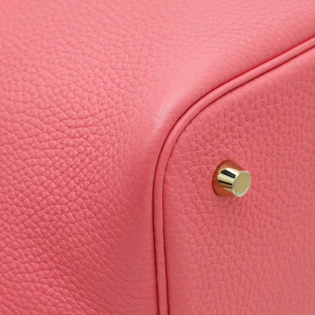 Hermes Rose Azalee Crocodile Touch Picotin 22 Bag
