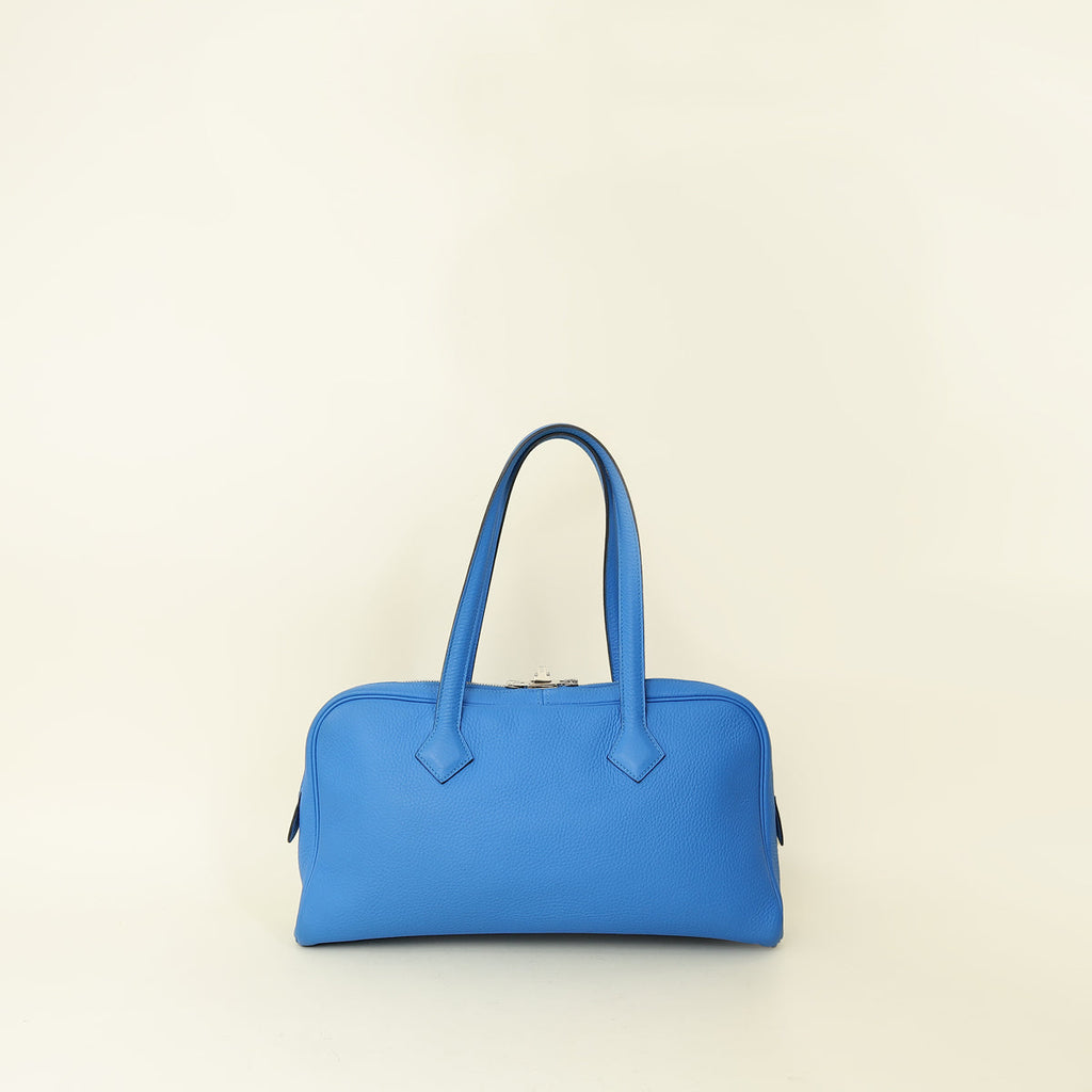 Hermes Electric Blue Victoria Elan 38 Shoulder Bag