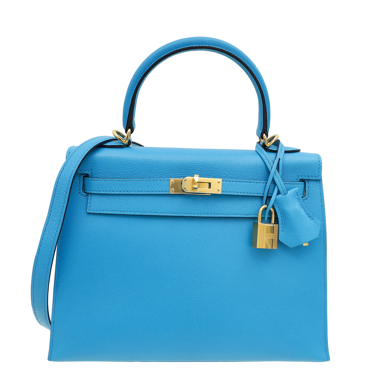 Hermes Bleu Frida Sellier Kelly 25 Bag