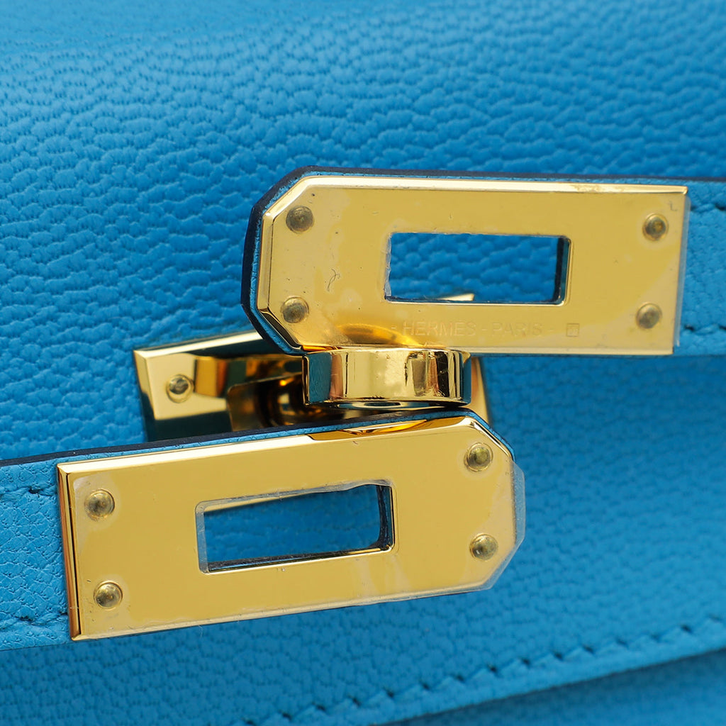 Hermes Bleu Frida Sellier Kelly 25 Bag