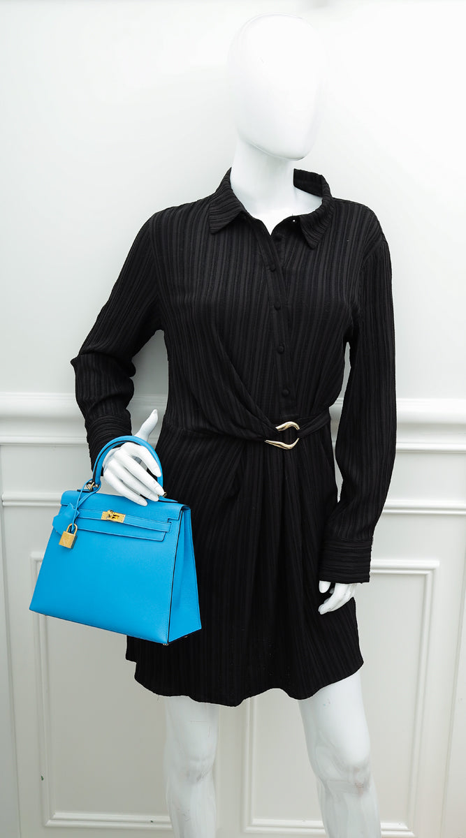 Hermes Bleu Frida Sellier Kelly 25 Bag