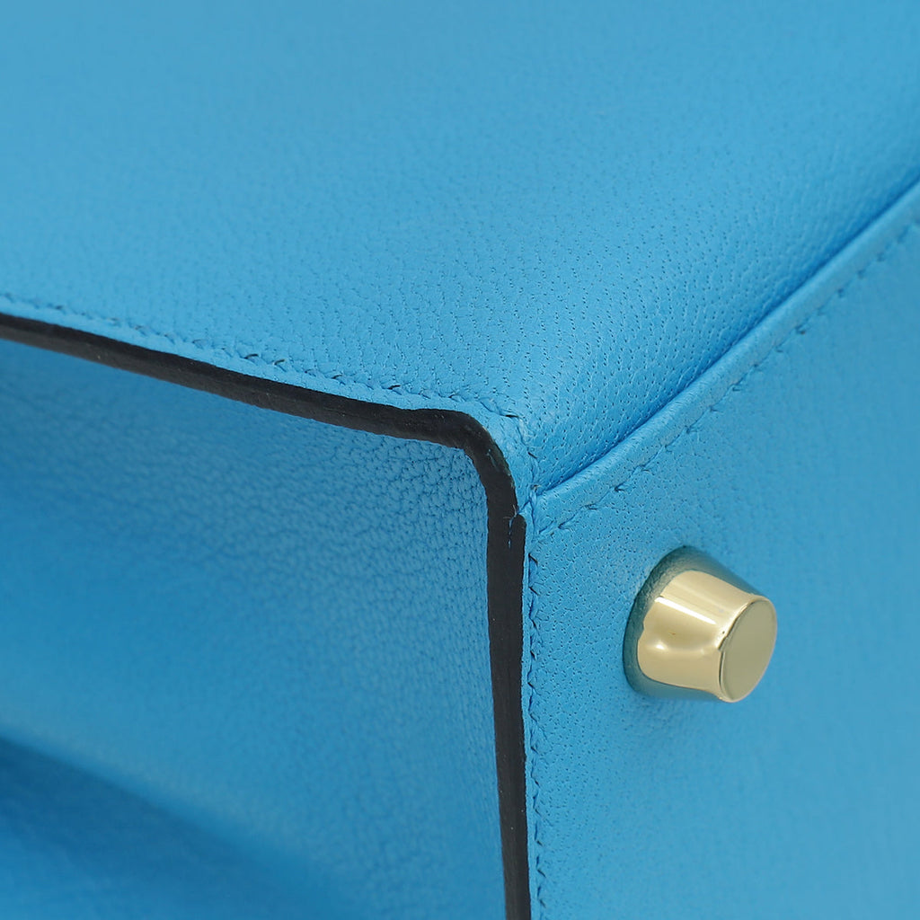Hermes Bleu Frida Sellier Kelly 25 Bag