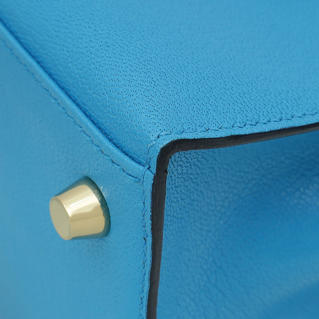 Hermes Bleu Frida Sellier Kelly 25 Bag