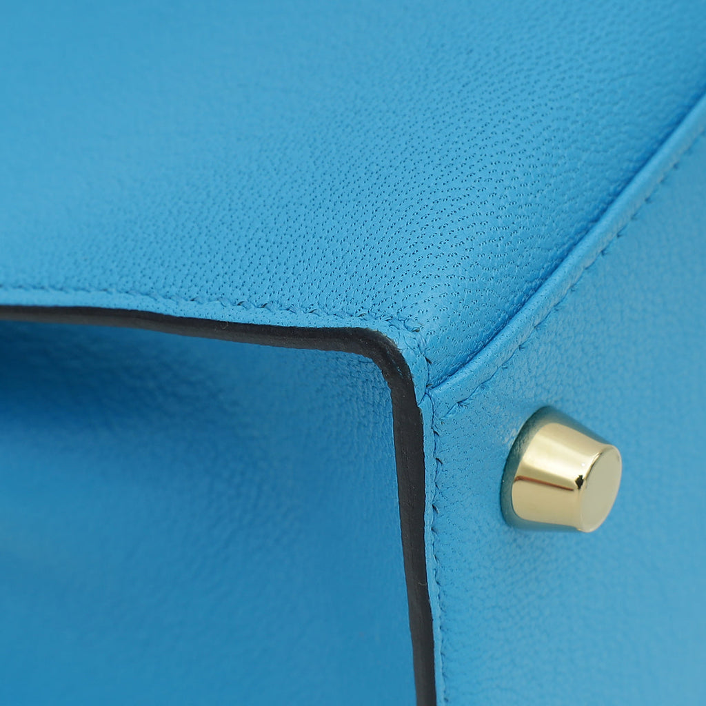 Hermes Bleu Frida Sellier Kelly 25 Bag