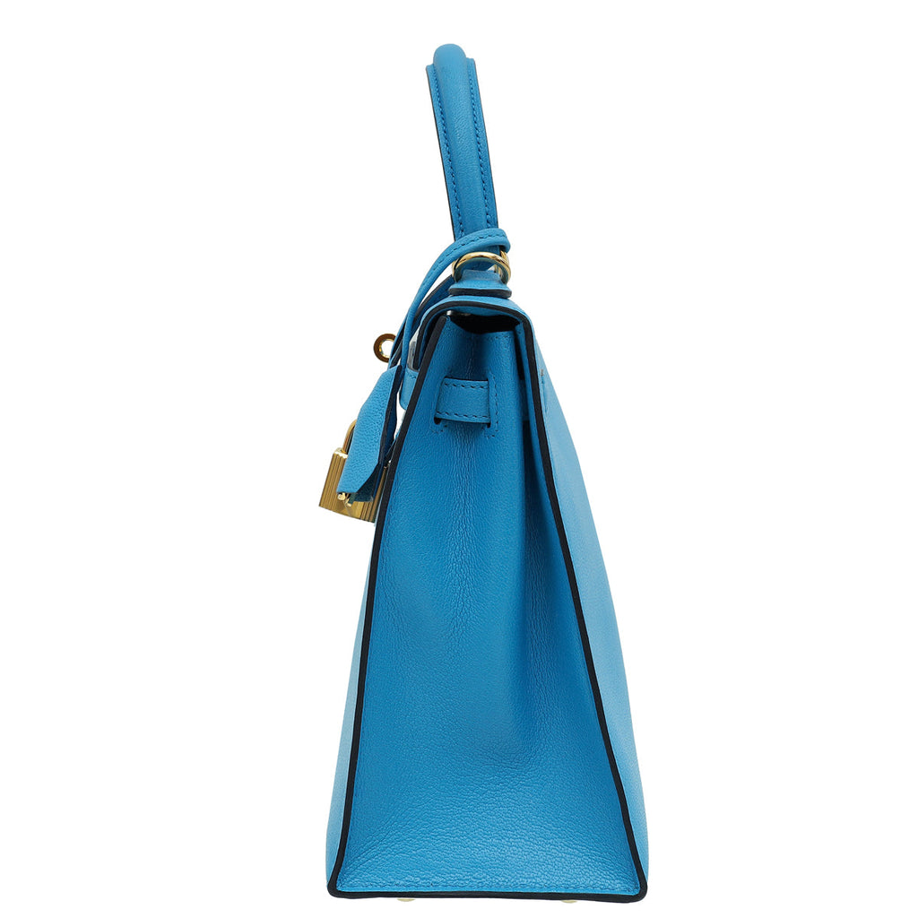 Hermes Bleu Frida Sellier Kelly 25 Bag