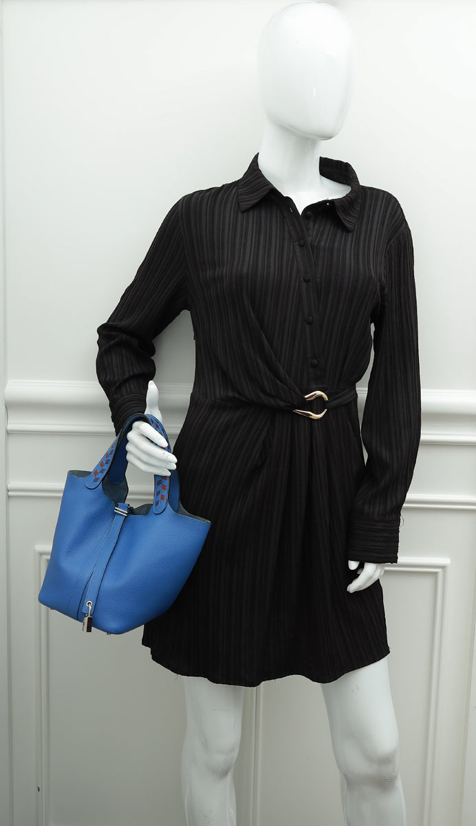Hermes Tricolor Picotin Lock 18 Tressage De Cuir Bag