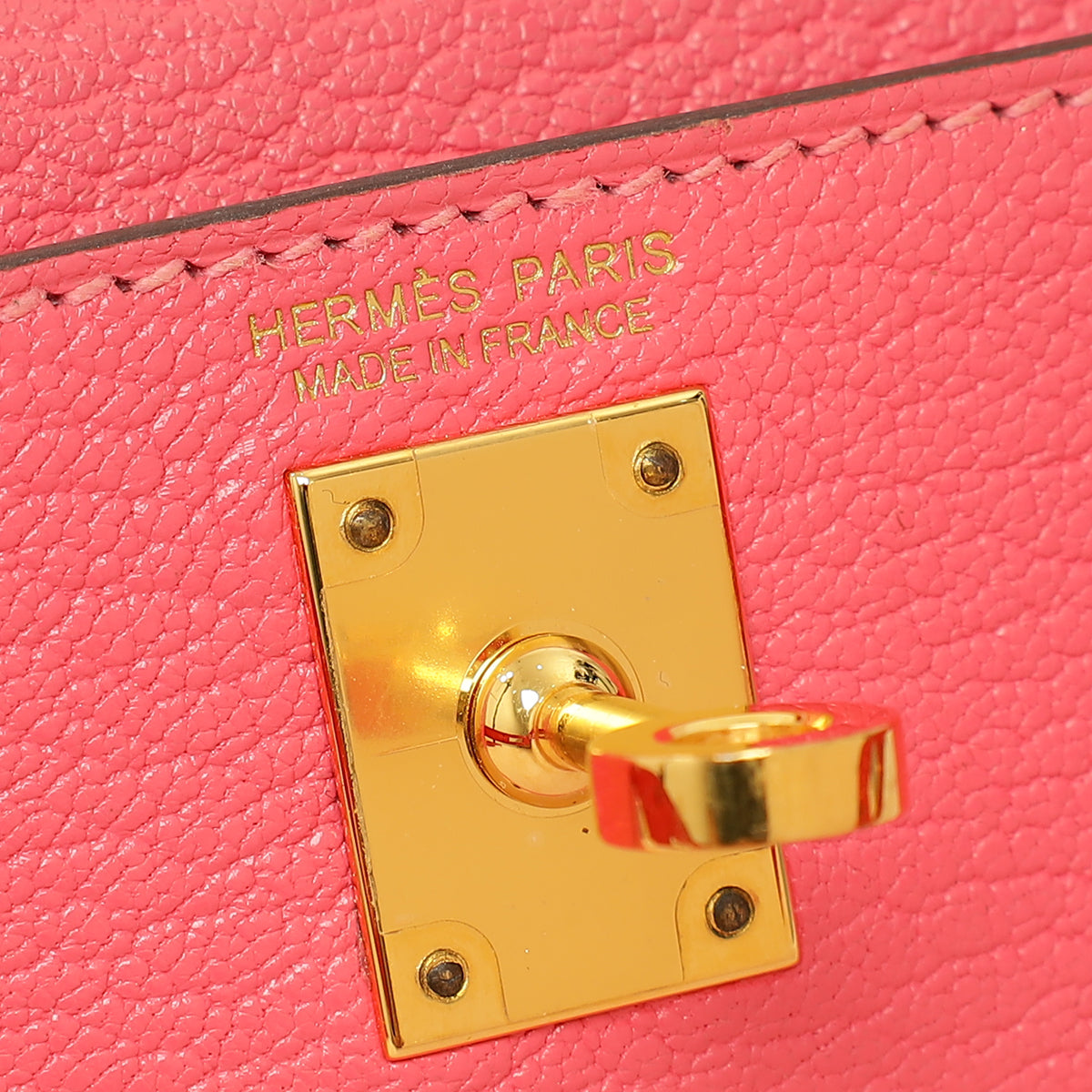 Hermes Rose Azalee Chevre Mysore Mini Kelly Sellier Bag