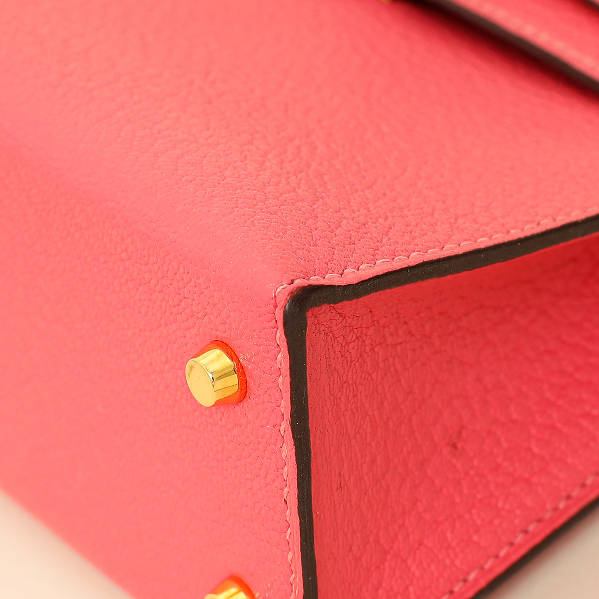 Hermes Rose Azalee Chevre Mysore Mini Kelly Sellier Bag