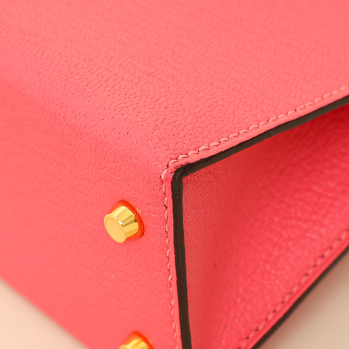 Hermes Rose Azalee Chevre Mysore Mini Kelly Sellier Bag