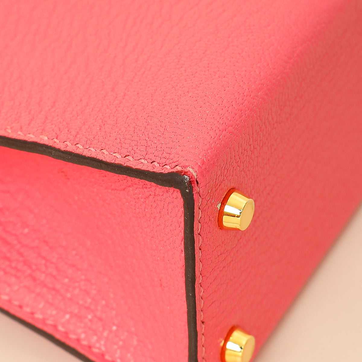 Hermes Rose Azalee Chevre Mysore Mini Kelly Sellier Bag