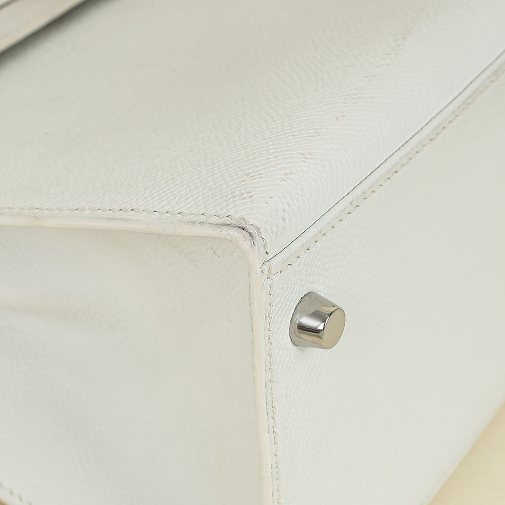 Hermes Blanc Sellier Kelly 28 Bag w/ Twilly