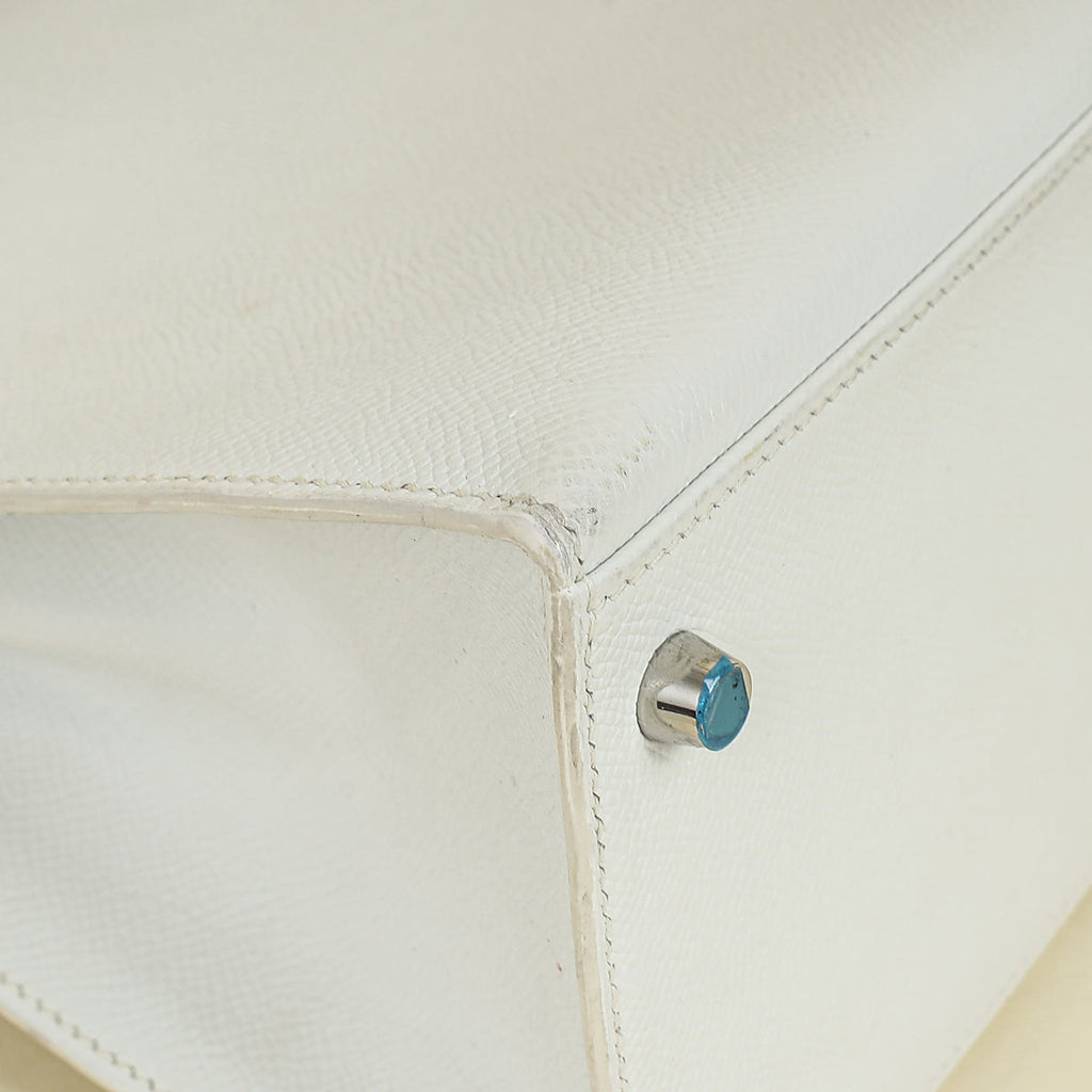 Hermes Blanc Sellier Kelly 28 Bag w/ Twilly