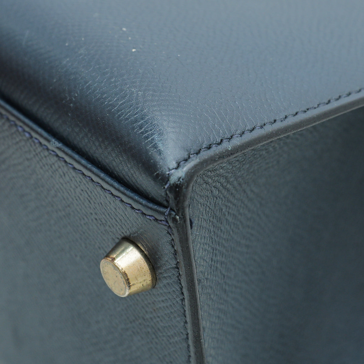 Hermes Indigo Kelly 32 Bag W/ Twilly