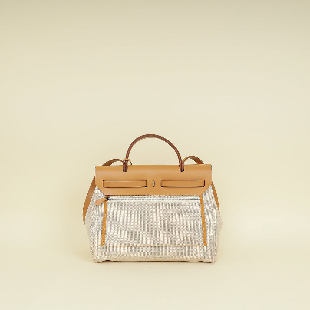 Hermes Naturel "Brides de Gala Desordre" Motif Herbag Zip 31 PM Bag