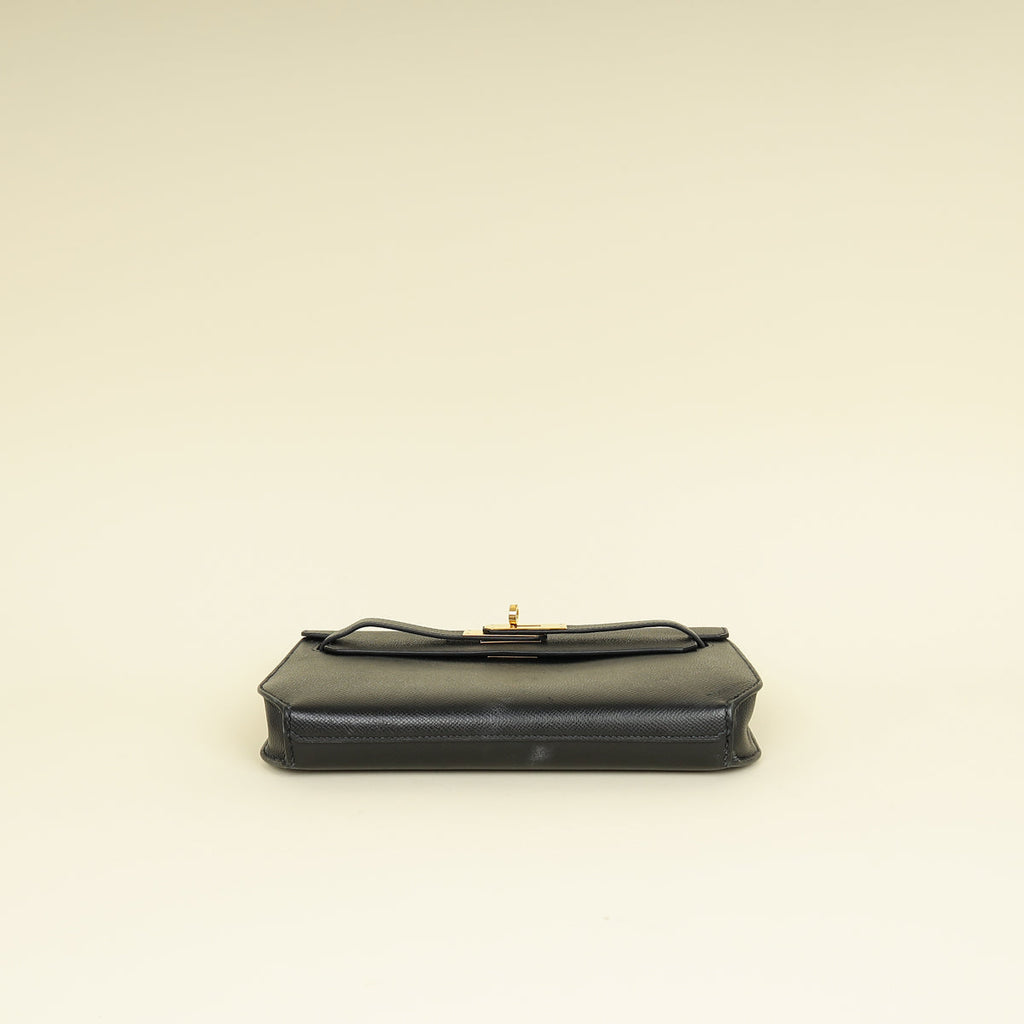 Hermes Noir Kelly Depeches 25 Bag