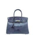 Hermes Bleu Brighton Shiny Niloticus Crocodile Birkin 30 Bag