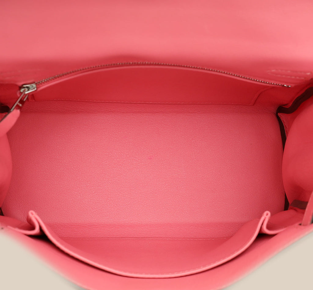 Hermes Rose Azalee Kelly 25 Retourne Bag