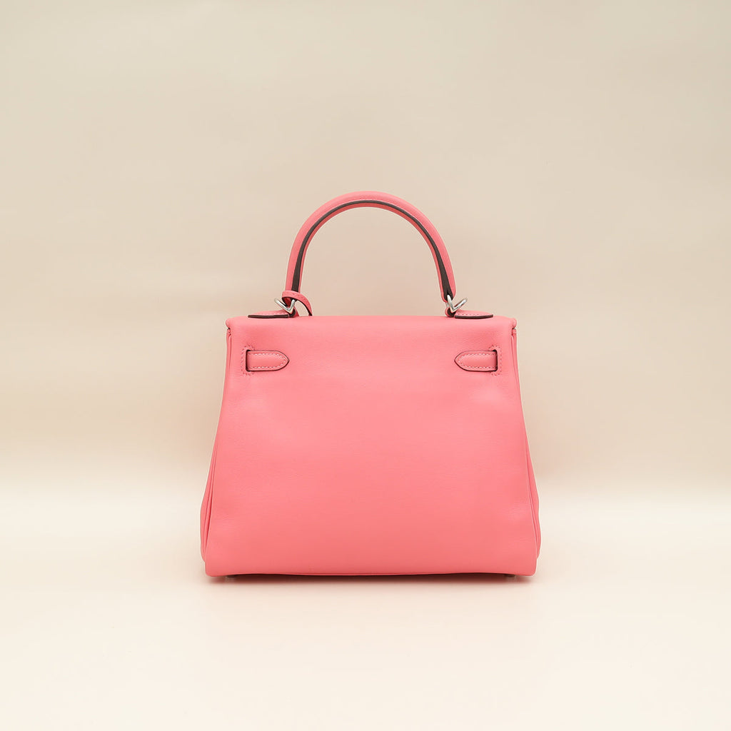 Hermes Rose Azalee Kelly 25 Retourne Bag