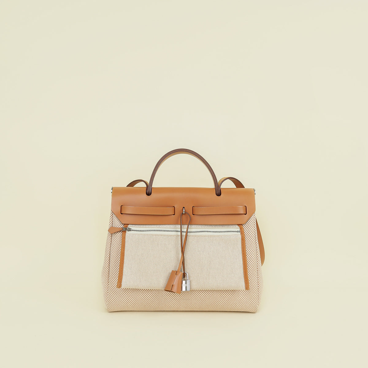 Hermes Bicolor Herbag Vache Hunter Criss Viking 31 PM Bag