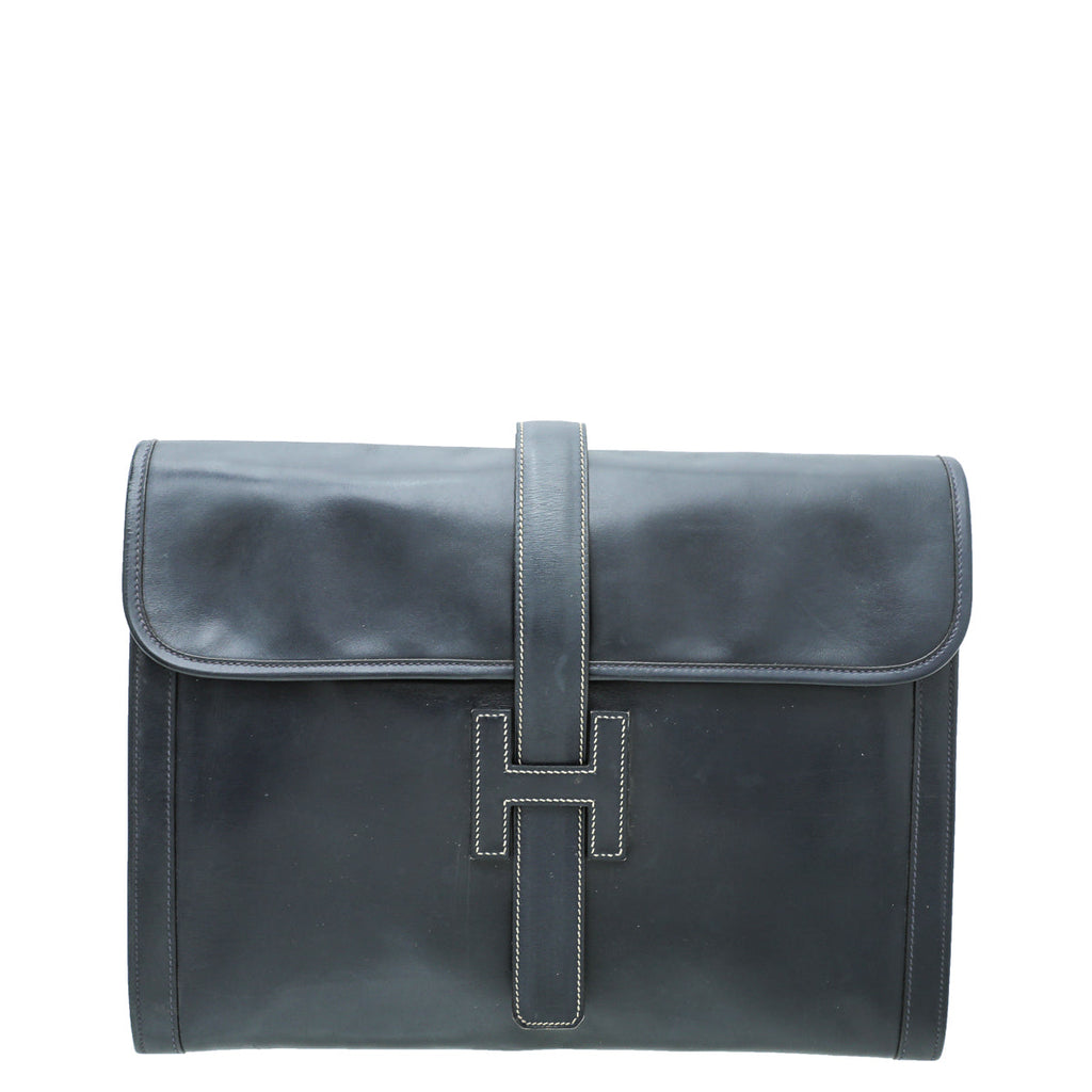 Hermes Bicolor Jige Elan 34 Box Clutch