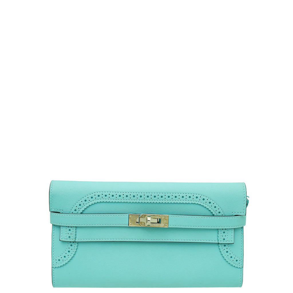 Hermes Bleu Atole Kelly Classic Ghillies Wallet