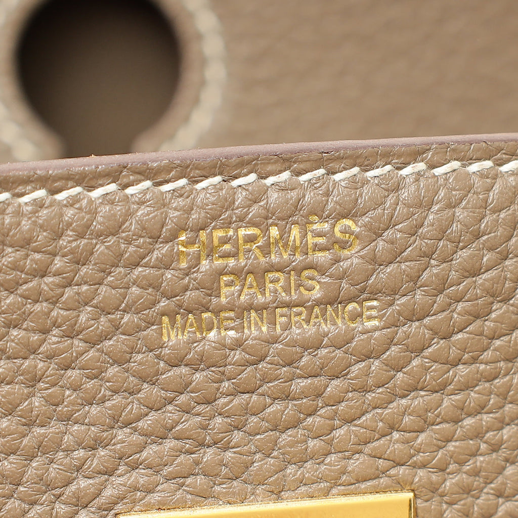 Hermes Etoupe Retourne Birkin 35 Bag