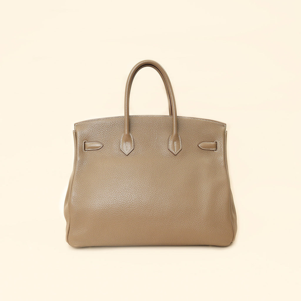 Hermes Etoupe Retourne Birkin 35 Bag