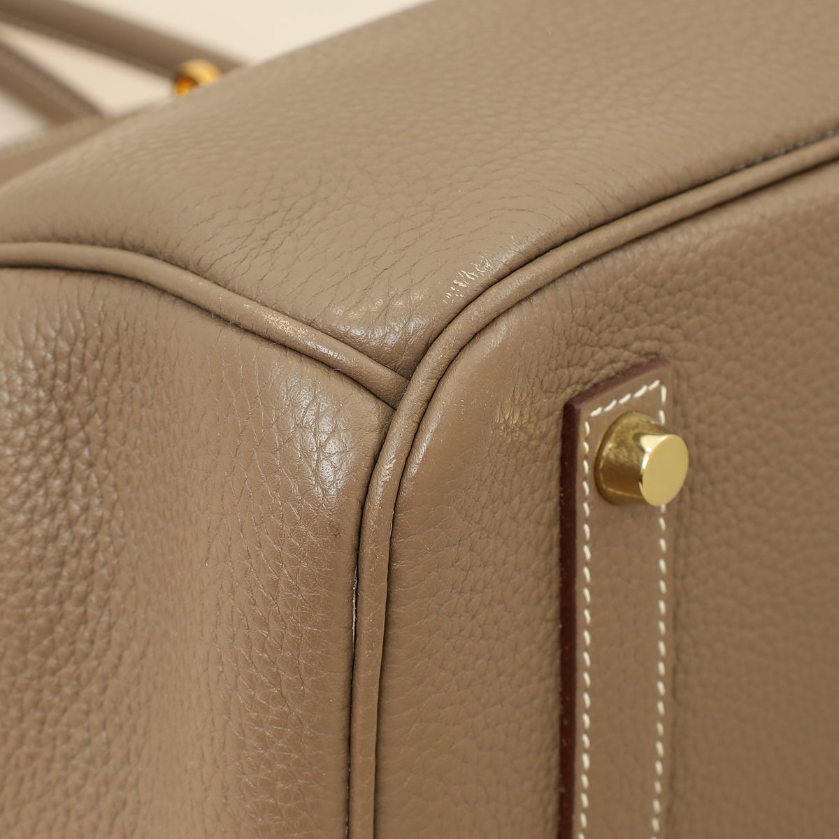 Hermes Etoupe Retourne Birkin 35 Bag