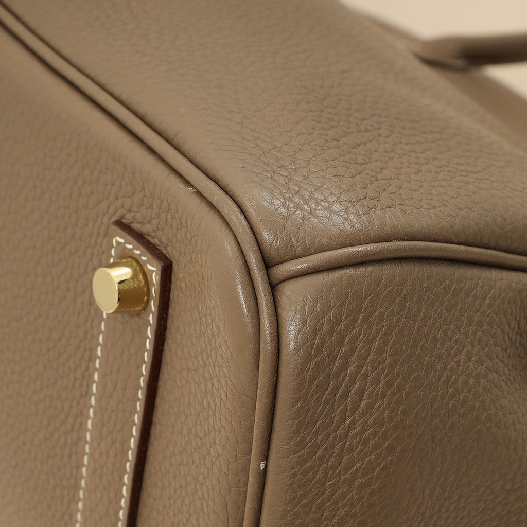 Hermes Etoupe Retourne Birkin 35 Bag