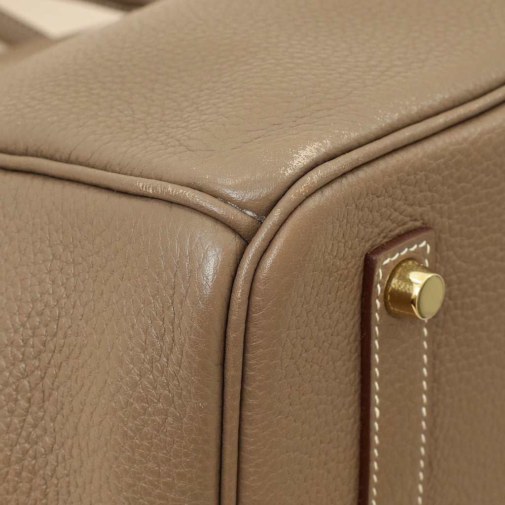 Hermes Etoupe Retourne Birkin 35 Bag