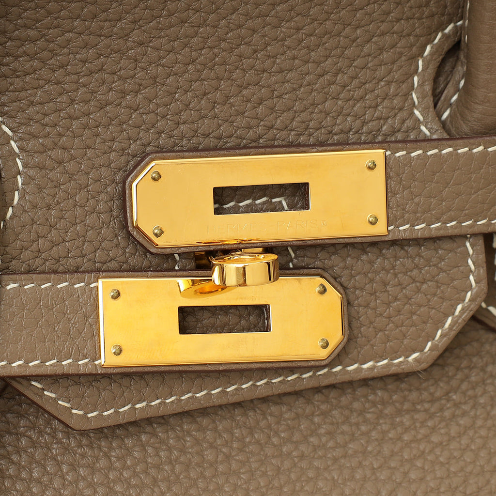 Hermes Etoupe Retourne Birkin 35 Bag