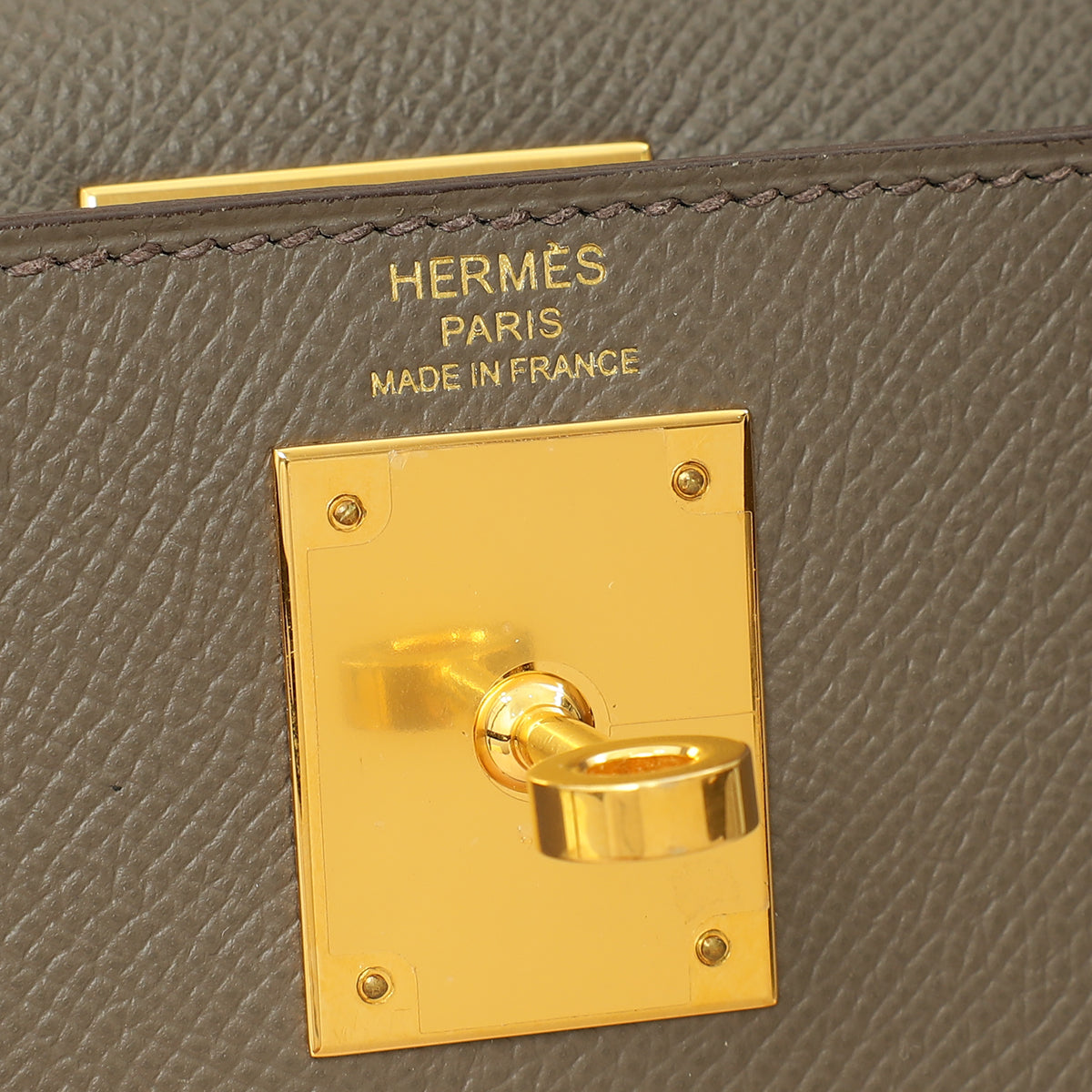 Hermes Gris Etain Sellier Kelly 28 Bag