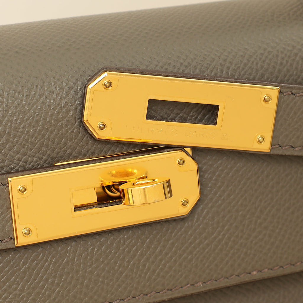 Hermes Gris Etain Sellier Kelly 28 Bag
