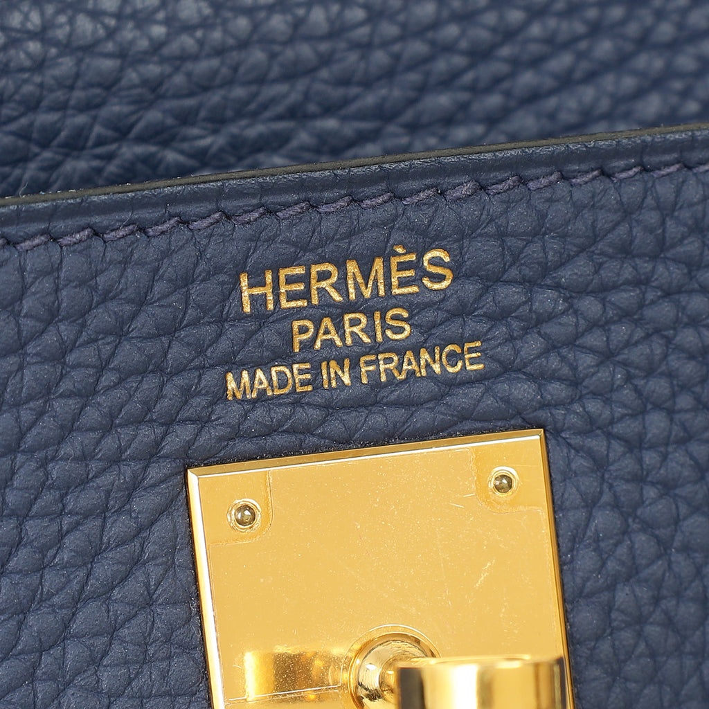 Hermes Bleu Indigo Retourne Kelly 35 Bag