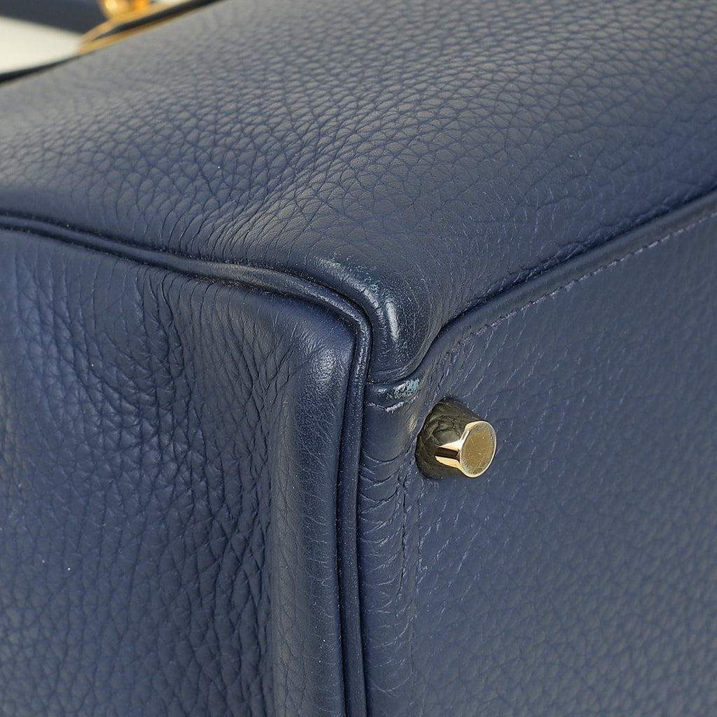 Hermes Bleu Indigo Retourne Kelly 35 Bag