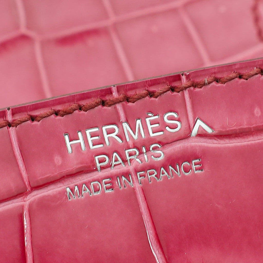 Hermes Fuchsia Shiny Porosus Crocodile Birkin 30 Bag