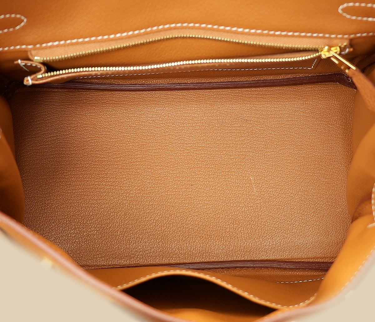 Hermes Gold Birkin 25 Retourne Bag