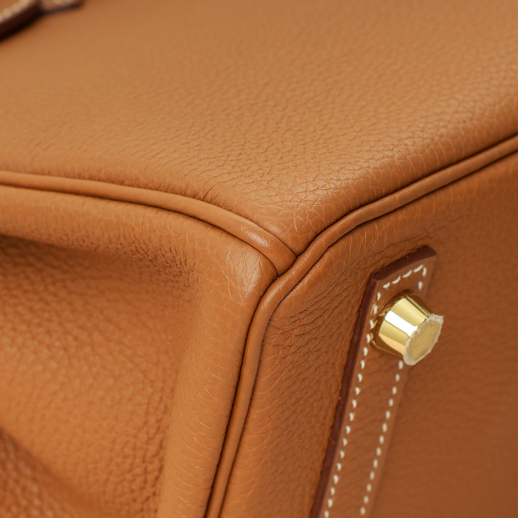 Hermes Gold Birkin 25 Retourne Bag