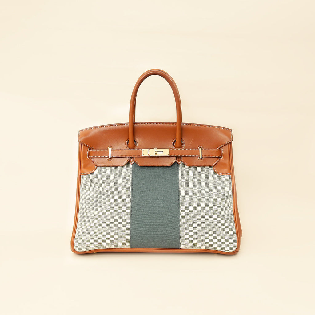 Hermes Bicolor Flag Birkin 35 Bag