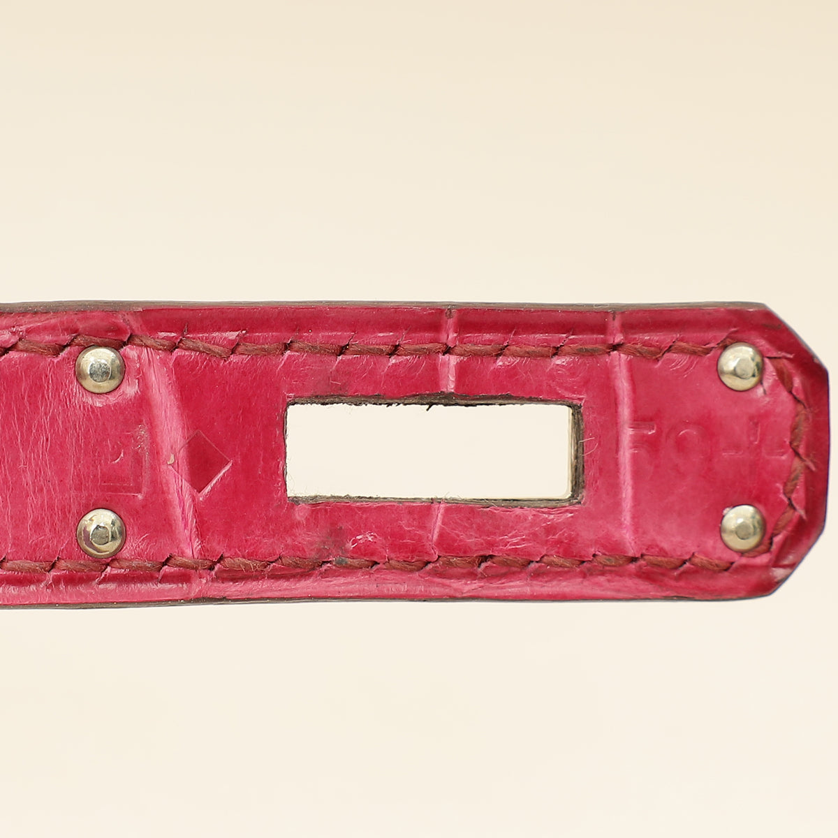 Hermes Fuchsia Shiny Porosus Crocodile Kelly Cut Bag